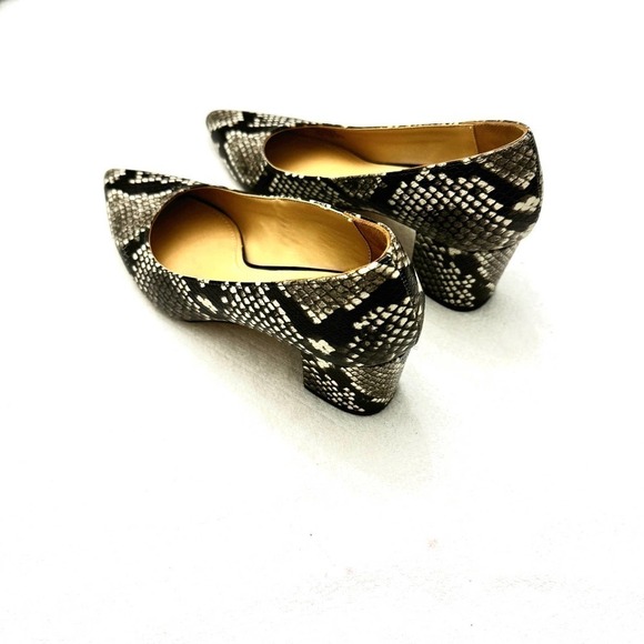 Brian Atwood Snakeskin Printed Pointy Toe Block Heel SZ6 - Picture 3 of 8